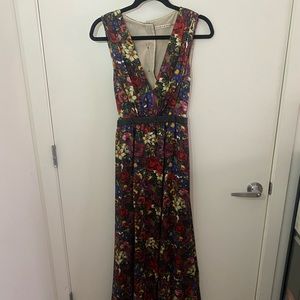 Floral floor length Alice and Olivia gown